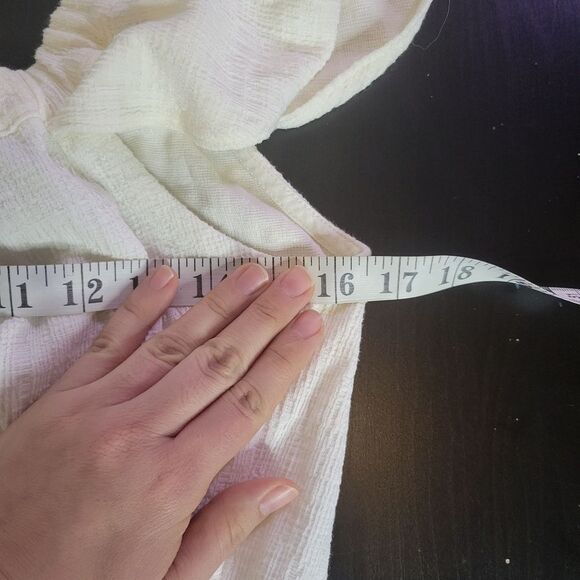 Madewell off shoulder  Cream Off Shoulder knit Tie Waist Cap Sleeve small - Picture 5 of 7